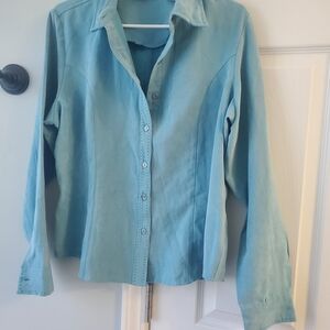 Women's Blue Button Down Shirt